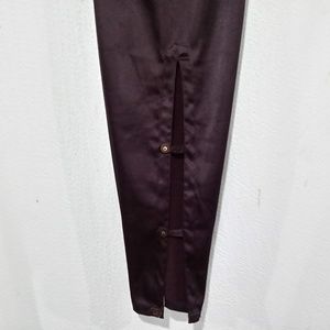 NADYA FIBER CONTENT DARK BURGUNDY FANCY PANTS XS